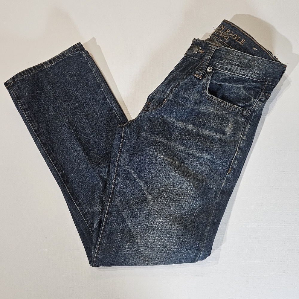 American Eagle Jeans Womens 26/28 Slim Straight Mid Rise 90s Preppy Casual Denim